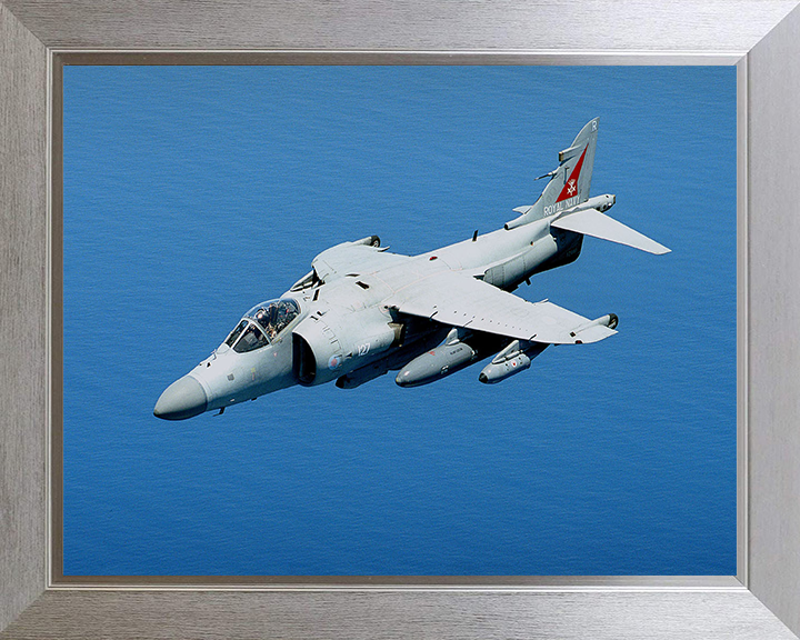 Harrier FA2 Jet in Flight 2001 Photo Print - Royal Navy Aircraft Posters, Prints, & Visual Artwork Hampshire Prints 10 x 8 Silver Frame No