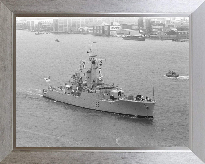 HMS Plymouth (F126) Photo Print - Amsterdam 1974 - Royal Navy Rothesay Class Frigate Hampshire Prints 10 x 8 Silver Frame No