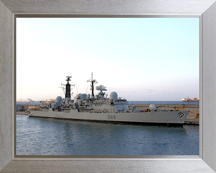 HMS Exeter (D89) Photo Print - Gibraltar 2007 - Royal Navy Type 42 Destroyer Posters, Prints, & Visual Artwork Hampshire Prints 10 x 8 Silver Frame No