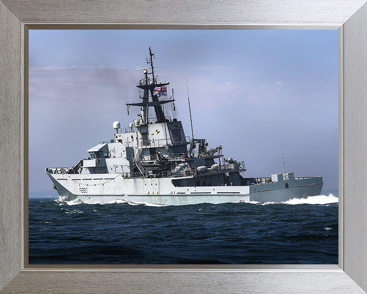 HMS Mersey (P283) Photo Print - Port Quarter View - Royal Navy River Class Patrol Vessel Hampshire Prints 10 x 8 Silver Frame No