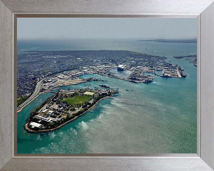 HMS Excellent Royal Navy shore establishment Aerial Photo Print or Framed Photo Print - Hampshire Prints