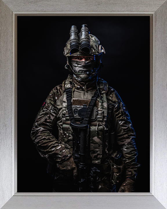 Royal Marines Commando Portrait | Photo Print | Framed Print | Military | Commando | Wall Art | Home Decor | Photography Hampshire Prints 10 x 8 Silver Frame No