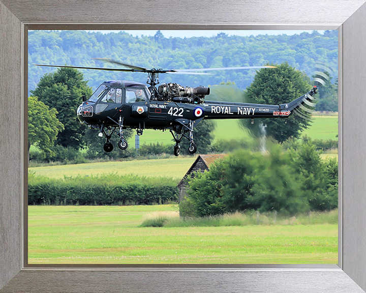 Westland Wasp Helicopter in Flight Photo Print - Royal Navy Aircraft Posters, Prints, & Visual Artwork Hampshire Prints 10 x 8 Silver Frame No