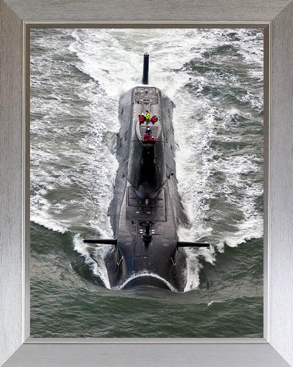HMS Astute (S119) Photo Print - At Sea 2009 - Royal Navy Astute Class Submarine Hampshire Prints 10 x 8 Silver Frame No