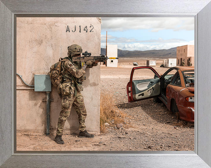 Rifleman with rifle in the supporting standing position Photo Print - British Army