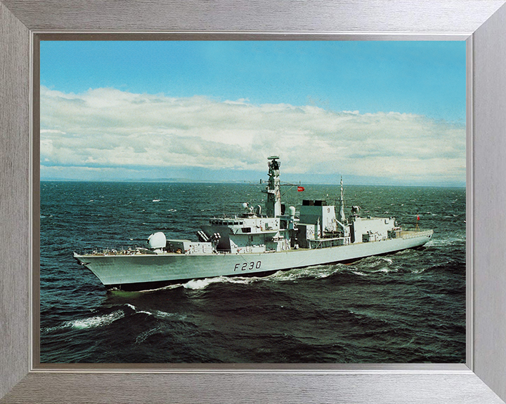 HMS Norfolk (F230) - During Trials 1989 - Royal Navy Type 23 Frigate Photo Print Wall Art Naval Decor UK Posters, Prints, & Visual Artwork Hampshire Prints 10 x 8 Silver Frame No