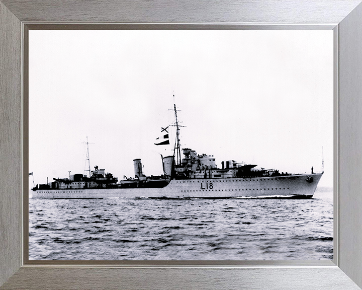 HMS Zulu (L18) Photo Print - at sea - Royal Navy Tribal Class Destroyer Posters, Prints, & Visual Artwork Hampshire Prints 10 x 8 Silver Frame No