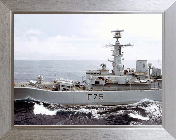 HMS Charybdis (F75) Royal Navy Leander Class Frigate During a RAS Photo Print Wall Art Decor Posters, Prints, & Visual Artwork Hampshire Prints 10 x 8 Silver Frame No
