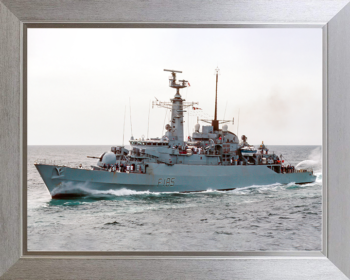 HMS Avenger (F185) Royal Navy Type 21 Frigate Underway Port Side View Photo Print Wall Art Decor Posters, Prints, & Visual Artwork Hampshire Prints 10 x 8 Silver Frame No