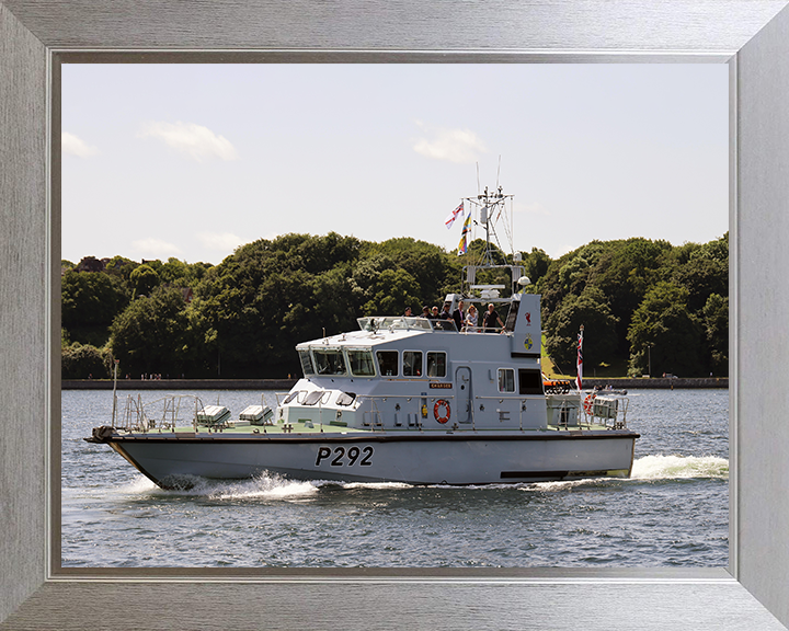 HMS Charger (P292) Photo Print - Entering Kiel Harbour 2022 - Royal Navy Archer Class Patrol Vessel Posters, Prints, & Visual Artwork Hampshire Prints 10 x 8 Silver Frame No