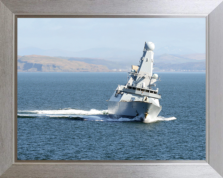 HMS Diamond (D34) Royal Navy Type 45 Destroyer Exercise Joint Warrior 2013 Photo Print Wall Art Decor Posters, Prints, & Visual Artwork Hampshire Prints 10 x 8 Silver Frame No