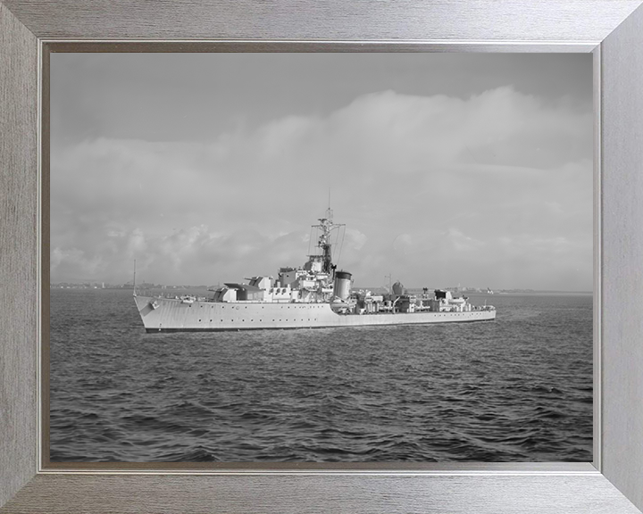 HMS Zephyr (R19) Photo Print - Spithead 1952 - Royal Navy Z Class Destroyer Hampshire Prints 10 x 8 Silver Frame No