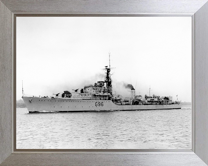 HMS Crossbow (G96) (D96) Royal Navy Weapon Class Destroyer Port Beam View Photo Print Wall Art Decor Posters, Prints, & Visual Artwork Hampshire Prints 10 x 8 Silver Frame No