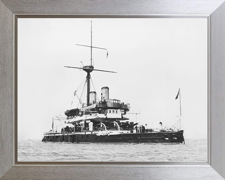 HMS Devastation (1871) Royal Navy Devastation Class Turret Ship Starboard Side Photo Print Wall Art Decor Posters, Prints, & Visual Artwork Hampshire Prints 10 x 8 Silver Frame No