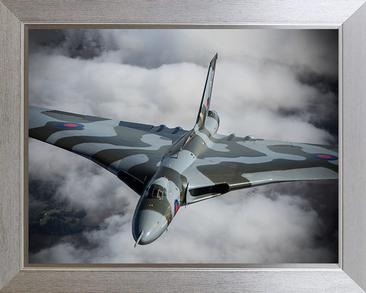 RAF Avro Vulcan Bomber Closeup Photo Print - Royal Air Force Aircraft Posters, Prints, & Visual Artwork Hampshire Prints 10 x 8 Silver Frame No