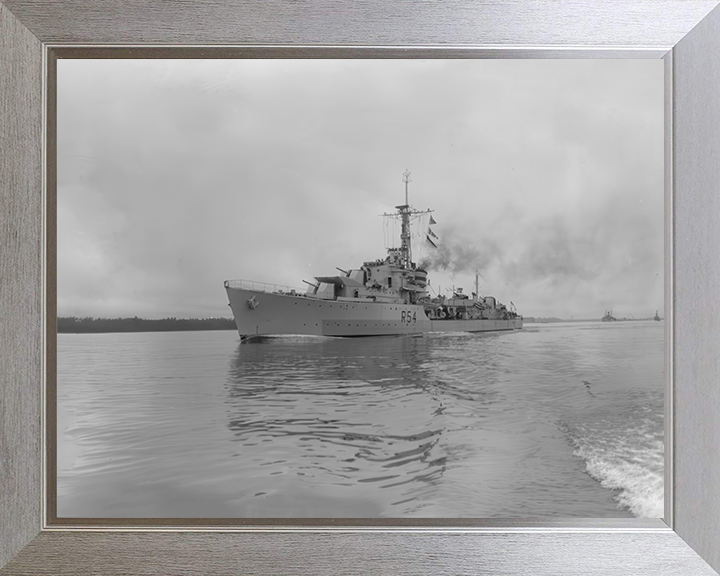 HMS Zodiac (R54) Photo Print - At Sea 1945 - Royal Navy Z Class Destroyer Hampshire Prints 10 x 8 Silver Frame No