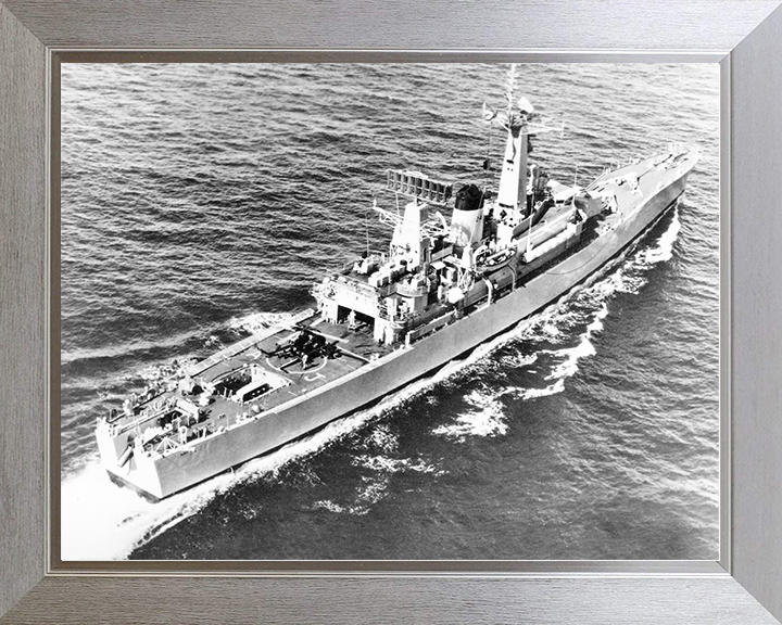 HMS Ajax (F114) Royal Navy Leander Class Frigate Photo Print Warship Wall Art Posters, Prints, & Visual Artwork Hampshire Prints 10 x 8 Silver Frame No