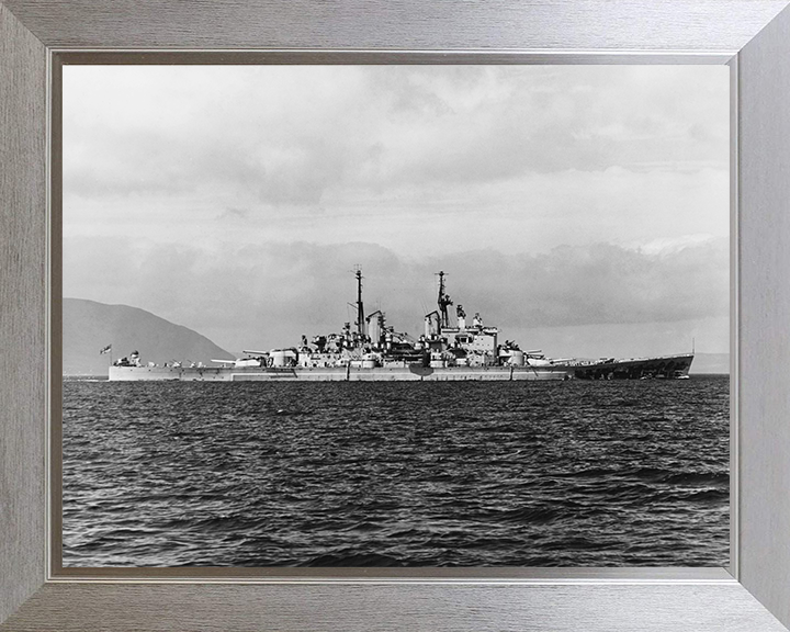 HMS Vanguard (23) Photo Print - South Africa 1947 - Royal Navy Fast Battleship Hampshire Prints 10 x 8 Silver Frame No
