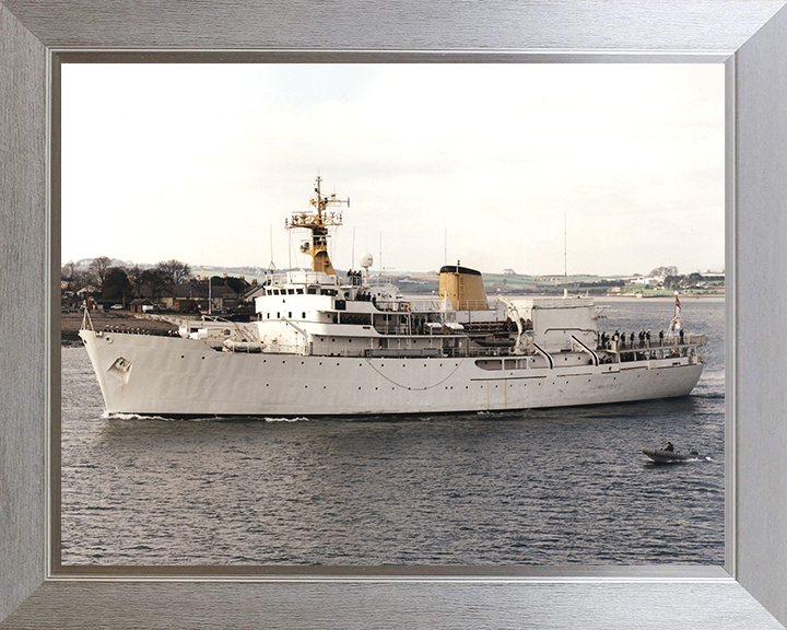 HMS Hecla (A133) Photo Print - Off Devonport - Royal Navy Hecla Class Survey Vessel