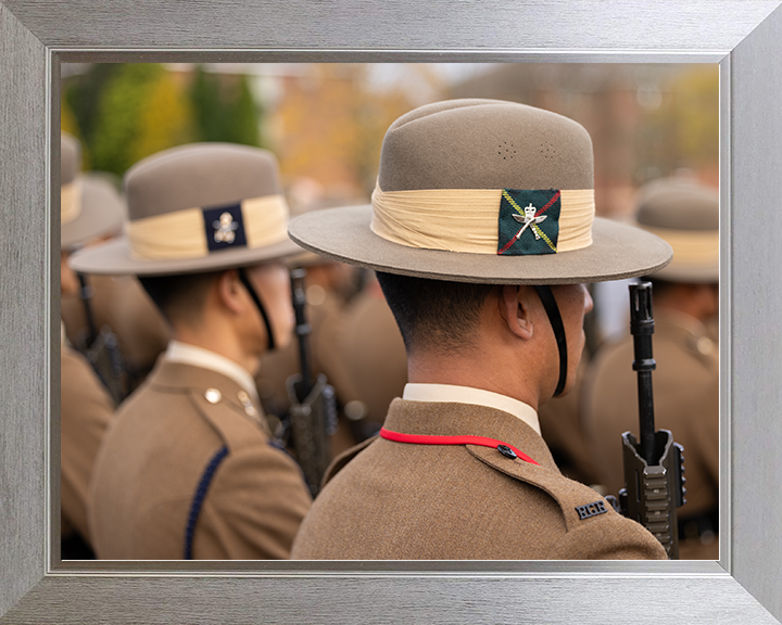 British Army Royal Gurkha Rifles soldiers Passing Off Parade Photo Print Wall Art Military Decor Posters, Prints, & Visual Artwork Hampshire Prints 10 x 8 Silver Frame No