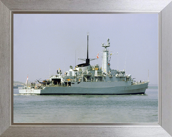 HMS Active (F171) Royal Navy Type 21 Frigate Photo Print Starboard Quarter View Warship Wall Art Posters, Prints, & Visual Artwork Hampshire Prints 10 x 8 Silver Frame No