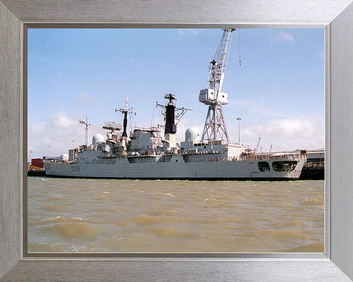 HMS Cardiff (D108) Royal Navy Type 42 Destroyer Portsmouth 1994 Photo Print Wall Art Decor Posters, Prints, & Visual Artwork Hampshire Prints 10 x 8 Silver Frame No