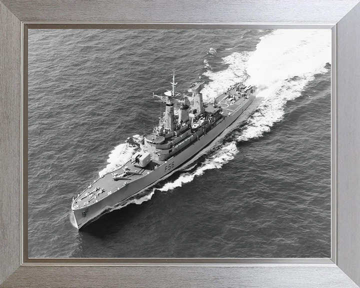 HMS Argonaut (F56) Royal Navy Leander Class Frigate From The Air Photo Print Wall Art Decor Posters, Prints, & Visual Artwork Hampshire Prints 10 x 8 Silver Frame No