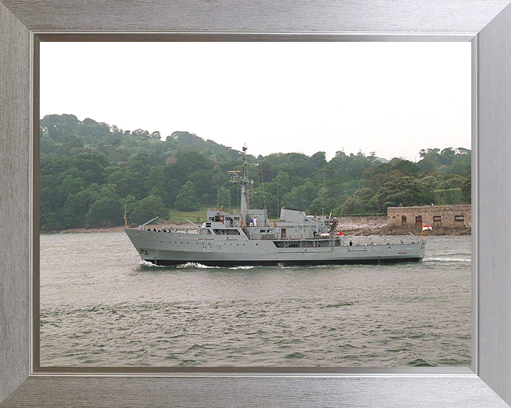 HMS Beagle (H319) Photo Print - Plymouth Sound - Royal Navy Bulldog Class Survey Vessel