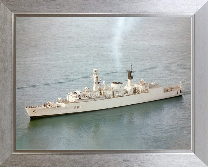 HMS Battleaxe (F89) Royal Navy Type 22 Frigate High Port side View Photo Print Wall Art Decor Posters, Prints, & Visual Artwork Hampshire Prints 10 x 8 Silver Frame No