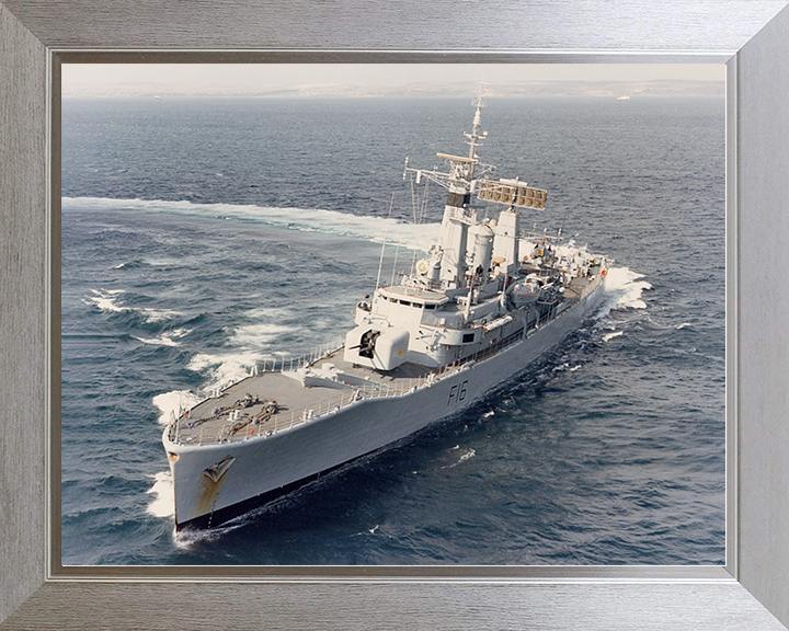 HMS Diomede (F16) Royal Navy Leander Class Frigate Turning to Starboard Photo Print Wall Art Decor Posters, Prints, & Visual Artwork Hampshire Prints 10 x 8 Silver Frame No