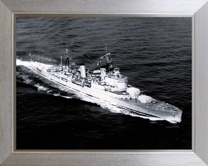 HMS Birmingham (C19) Photo Print - At Sea - Royal Navy Town Class Light Cruiser Posters, Prints, & Visual Artwork Hampshire Prints 10 x 8 Silver Frame No