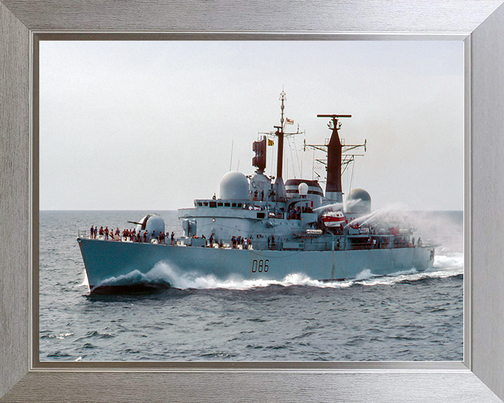HMS Birmingham (D86) Royal Navy Type 42 Destroyer Handing Over Photo Print Wall Art Decor Posters, Prints, & Visual Artwork Hampshire Prints 10 x 8 Silver Frame No