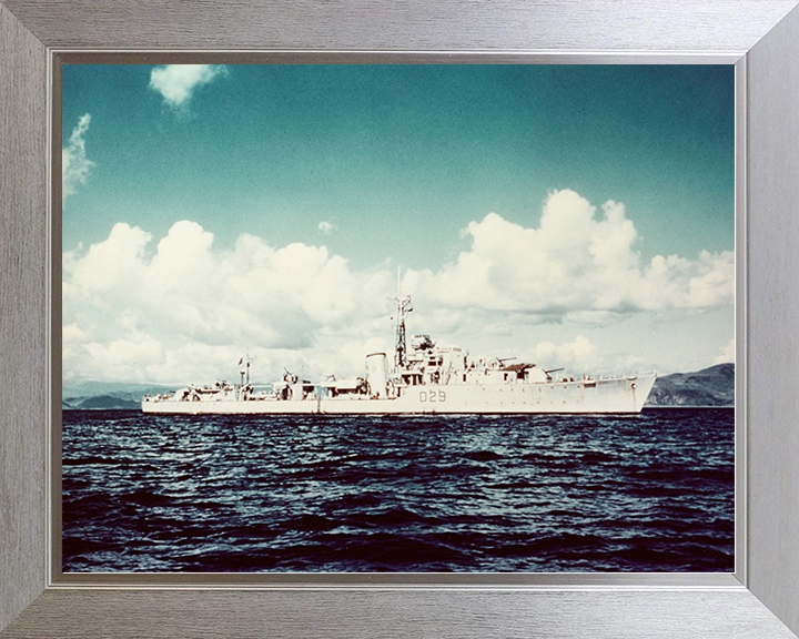 HMS Charity (D29) Royal Navy C Class Destroyer Starboard Beam View Photo Print Wall Art Decor Posters, Prints, & Visual Artwork Hampshire Prints 10 x 8 Silver Frame No