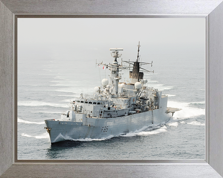 HMS Cumberland (F85) Royal Navy Type 22 Frigate Turning to Starboard Photo Print Wall Art Decor Posters, Prints, & Visual Artwork Hampshire Prints 10 x 8 Silver Frame No