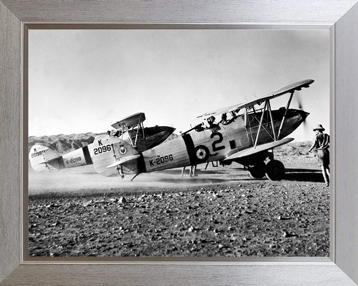 Two Hawker Hart light bombers Photo Print - Royal Air Force Aircraft Hampshire Prints 10 x 8 Silver Frame No