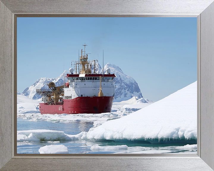 HMS Protector (A173) Photo Print - Starboard Bow View - Royal Navy Ice Patrol Vessel Hampshire Prints 10 x 8 Silver Frame No
