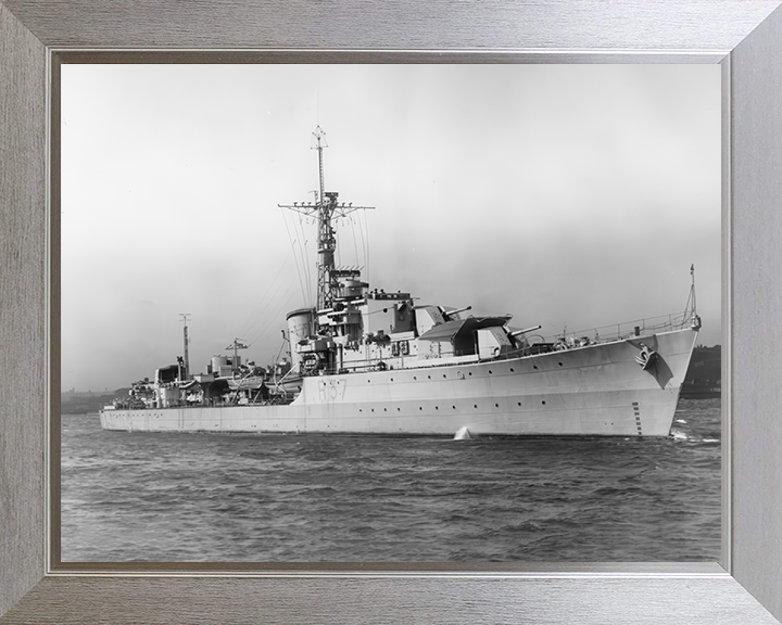 HMS Whelp (R37) Photo Print - At Sea 1944 - Royal Navy W Class Destroyer Hampshire Prints 10 x 8 Silver Frame No
