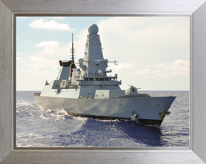 HMS Dauntless (D33) Royal Navy Type 45 Destroyer Caribbean 2012 Photo Print Wall Art Decor Posters, Prints, & Visual Artwork Hampshire Prints 10 x 8 Silver Frame No