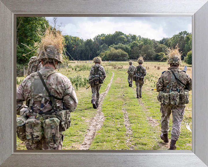 RAF Regiment Patrolling Photo Print - Royal Air Force Hampshire Prints 10 x 8 Silver Frame No