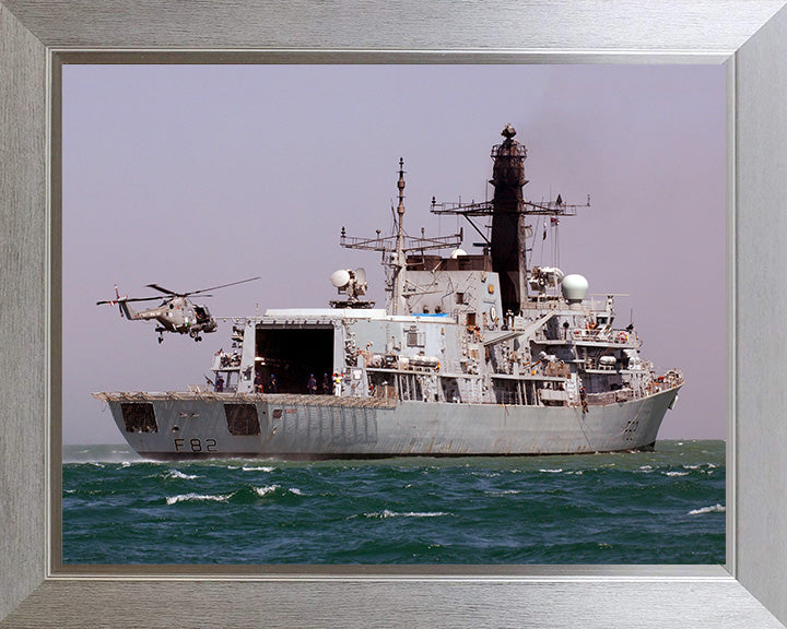 HMS Somerset F82 | Photo Print | Framed Print | Poster | Type 23 | Frigate | Royal Navy Hampshire Prints 10 x 8 Silver Frame No