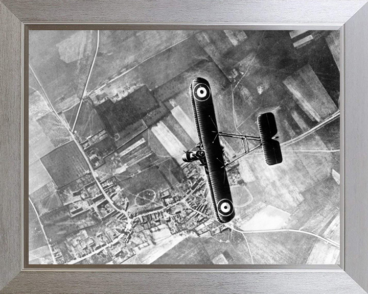 RAF FE.2b fighter over the Western Front 1916 Photo Print - Royal Air Force Aircraft Posters, Prints, & Visual Artwork Hampshire Prints 10 x 8 Silver Frame No