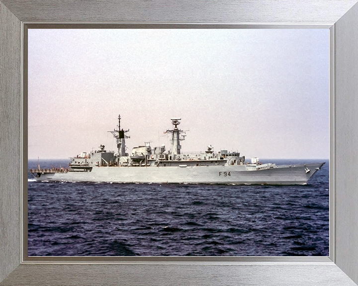 HMS Brave (F94) Royal Navy Type 22 Frigate Low Starboard Beam View Photo Print Wall Art Decor Posters, Prints, & Visual Artwork Hampshire Prints 10 x 8 Silver Frame No