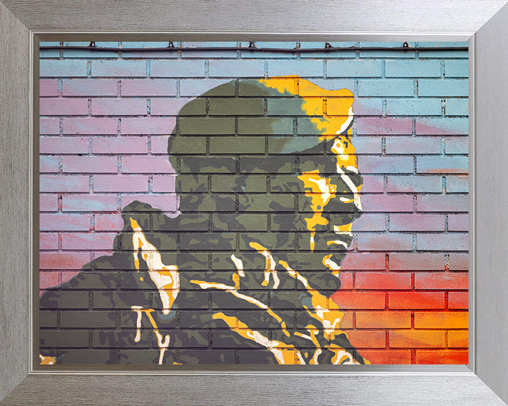 Royal Marines Commando Falklands Yomper Mural Closeup Photo Print - Lympstone Hampshire Prints 10 x 8 Silver Frame No