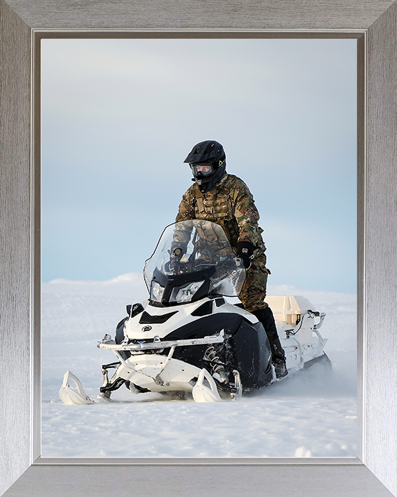 Royal Marine Commando Drives an Oversnow Reconnaissance Vehicle Photo Print in Norway Marines Wall Art Military Decor Posters, Prints, & Visual Artwork Hampshire Prints 10 x 8 Silver Frame No