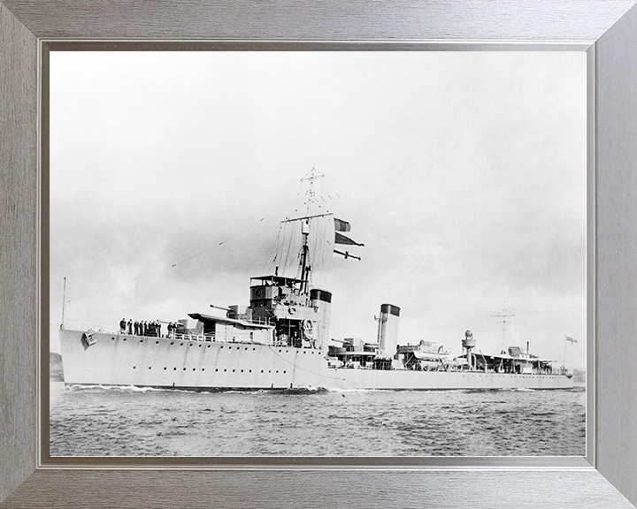 HMS Broke (D83) Royal Navy Thornycroft Type Flotilla Leader Port Side Photo Print Wall Art Decor Posters, Prints, & Visual Artwork Hampshire Prints 10 x 8 Silver Frame No