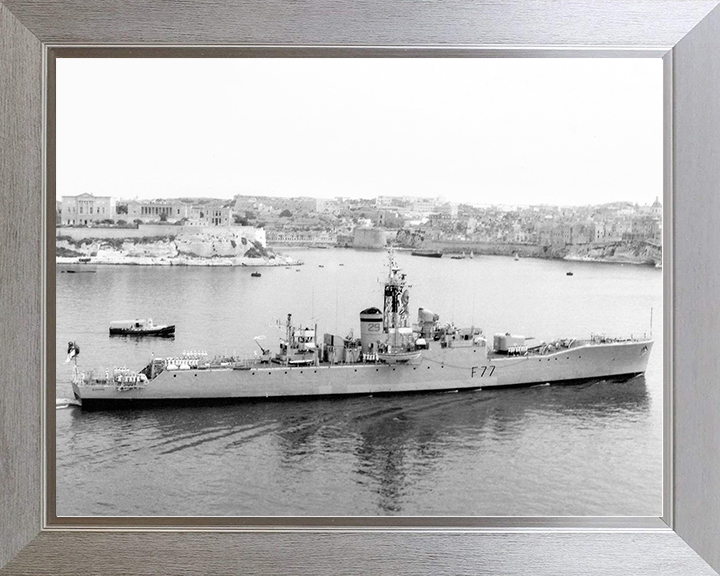 HMS Blackpool (F77) Royal Navy Whitby Class Frigate Valletta Malta Photo Print Wall Art Decor Posters, Prints, & Visual Artwork Hampshire Prints 10 x 8 Silver Frame No