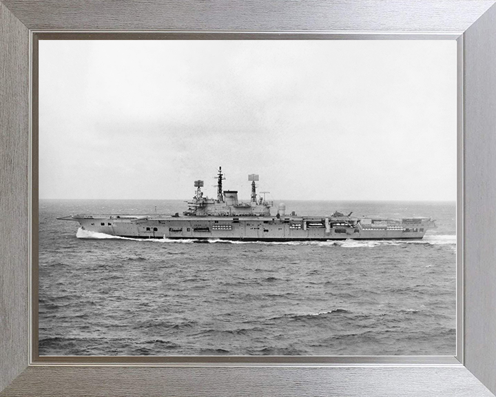 HMS Ark Royal (R09) Royal Navy Audacious Class Aircraft Carrier Port Beam View Photo Print Wall Art Decor Posters, Prints, & Visual Artwork Hampshire Prints 10 x 8 Silver Frame No