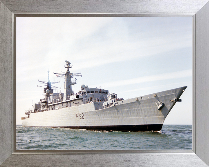 HMS Boxer (F92) Royal Navy Type 22 Frigate Starboard Side View Photo Print Wall Art Decor Posters, Prints, & Visual Artwork Hampshire Prints 10 x 8 Silver Frame No