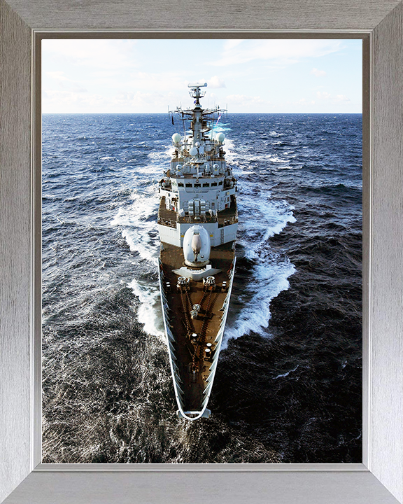 HMS Chatham (F87) Royal Navy Type 22 Frigate Forecastle View Photo Print Wall Art Decor Posters, Prints, & Visual Artwork Hampshire Prints 10 x 8 Silver Frame No