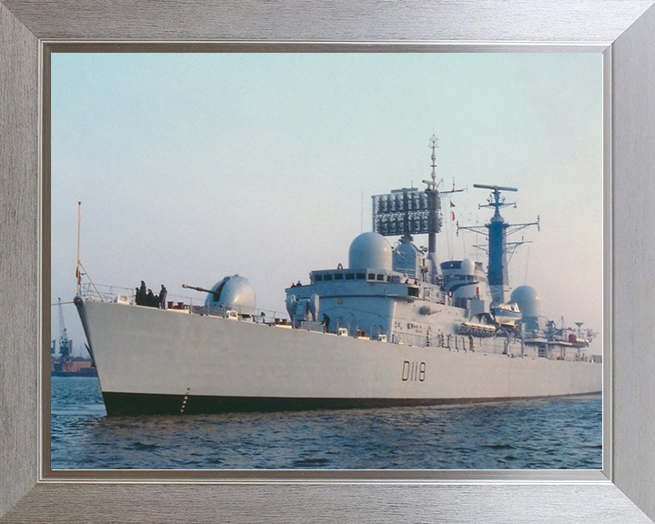 HMS Coventry (D118) Royal Navy Type 42 Destroyer Port Side View Photo Print Wall Art Decor Posters, Prints, & Visual Artwork Hampshire Prints 10 x 8 Silver Frame No